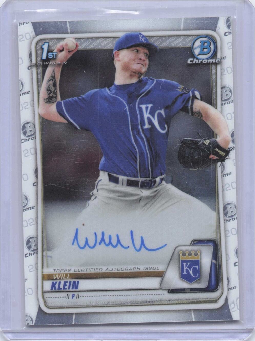 2020 Bowman Draft Chrome Will Klein 1st Bowman Auto CDA-WK Royals Autograph